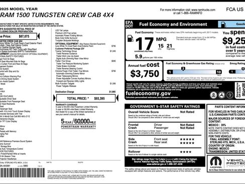 Used 2025 RAM 1500 Tungsten w/ Towing Technology Group AWD/4WD image 3