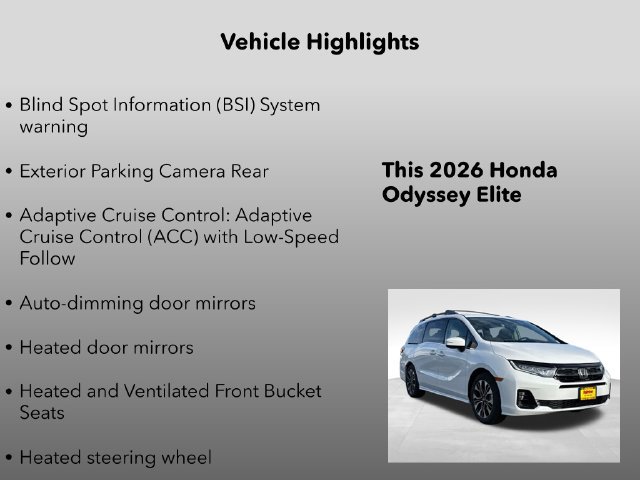 New 2026 Honda Odyssey Elite image 33