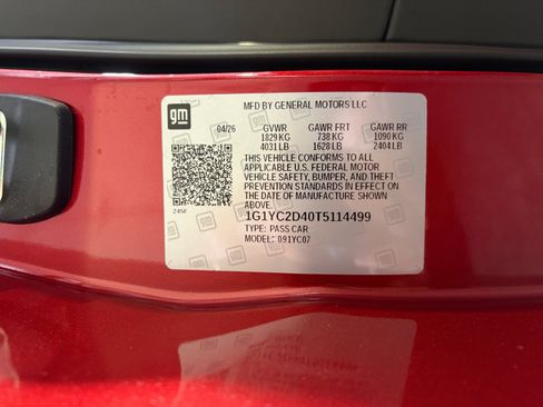 Used 2026 Chevrolet Corvette Stingray Premium Cpe RWD image 42