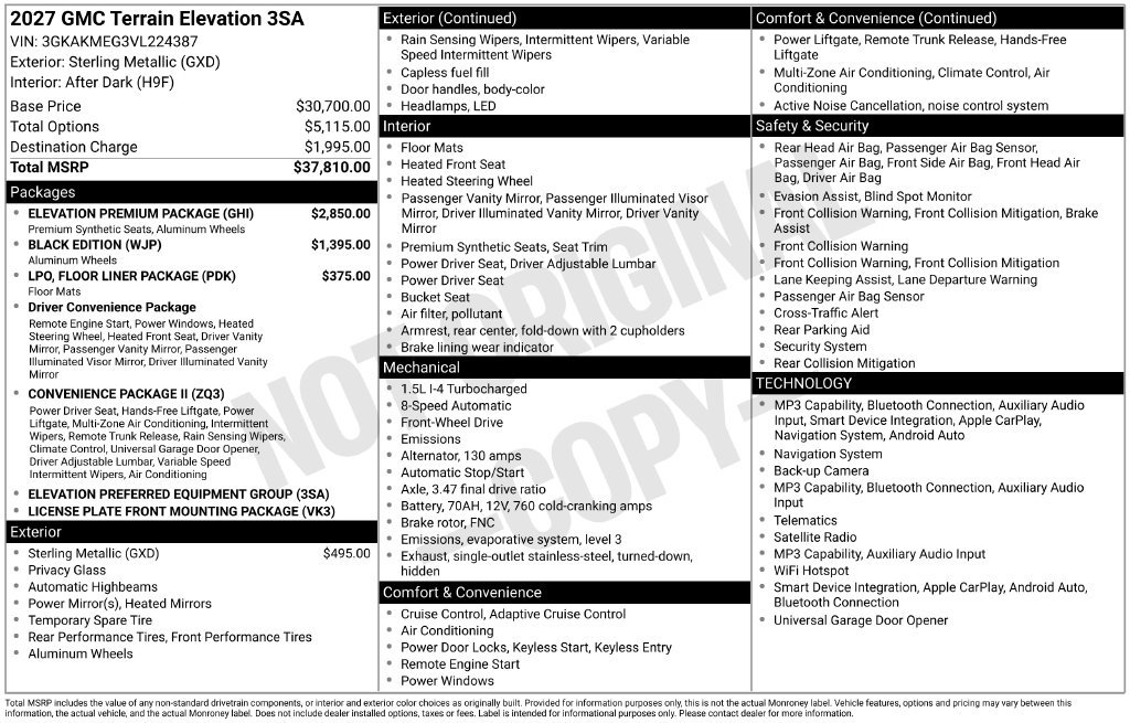 New 2027 GMC Terrain Elevation w/ Elevation Premium Package FWD image 2