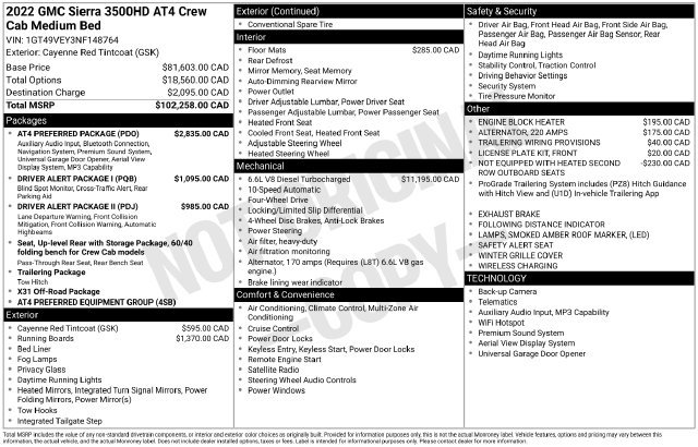 Used 2022 GMC Sierra 3500 AT4 w/ AT4 Preferred Package AWD/4WD image 46