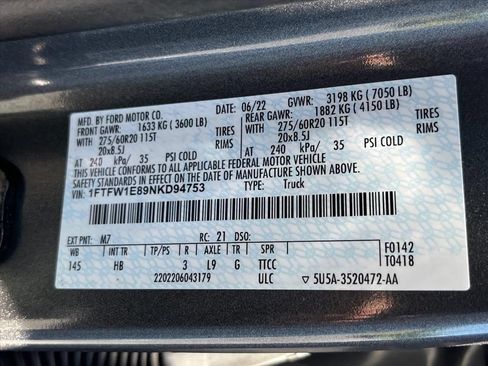 Used 2022 Ford F150 Lariat w/ Max Trailer Tow Package AWD/4WD image 35