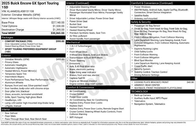 Used 2025 Buick Encore GX Sport Touring w/ Comfort Package FWD image 29