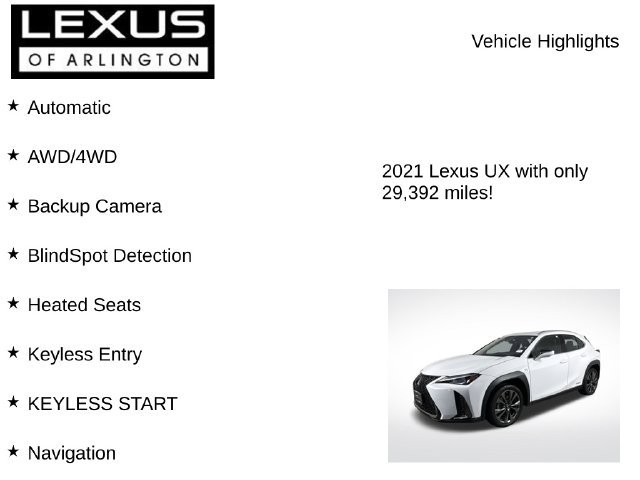 Used 2021 Lexus UX 250h F Sport w/ Accessory Package (Z1) AWD/4WD image 8