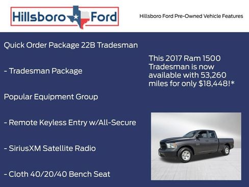 Used 2017 RAM 1500 Tradesman w/ Popular Equipment Group RWD image 3