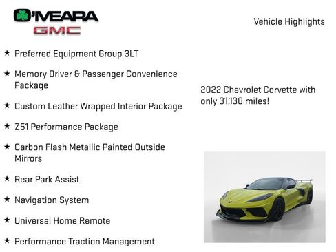 Used 2022 Chevrolet Corvette Stingray Premium Conv w/ Z51 Performance Package RWD image 8