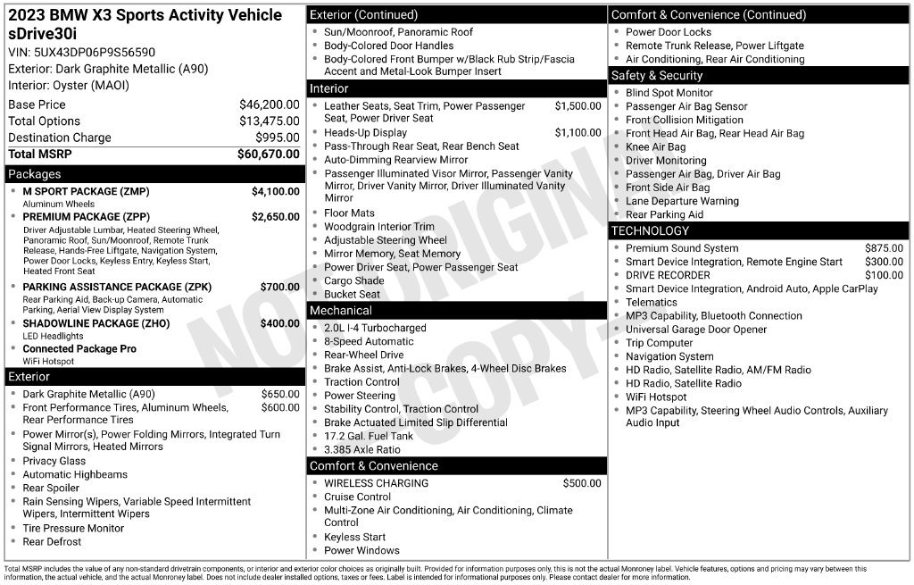 Used 2023 BMW X3 sDrive30i w/ M Sport Package RWD image 19