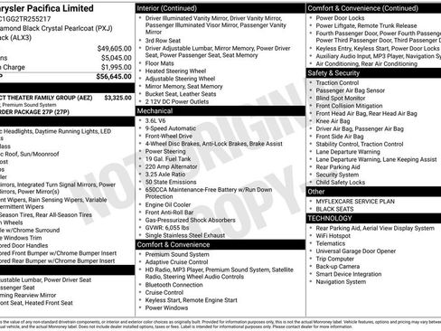 New 2026 Chrysler Pacifica Limited w/ Uconnect Theater Family Group FWD image 9