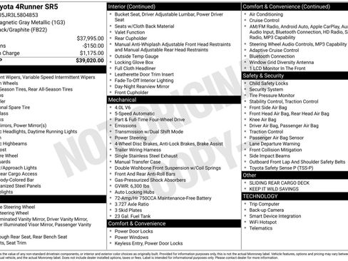 Used 2020 Toyota 4Runner SR5 image 17