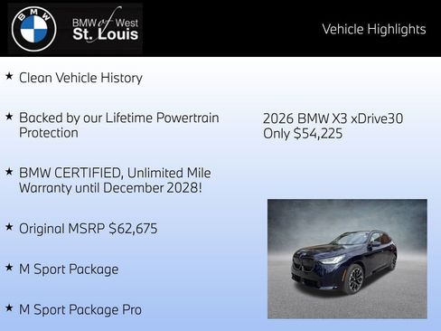 Certified 2026 BMW X3 xDrive30 w/ Premium Package image 8
