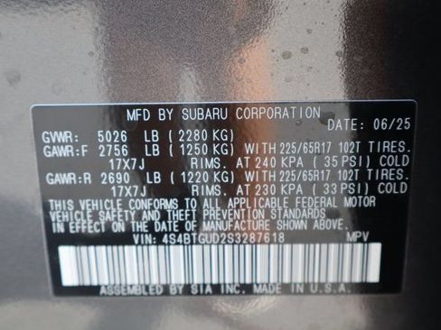 Certified 2025 Subaru Outback Wilderness AWD/4WD image 24