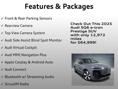 Used 2025 Audi SQ6 e-tron Prestige w/ Black Optic Package image 8