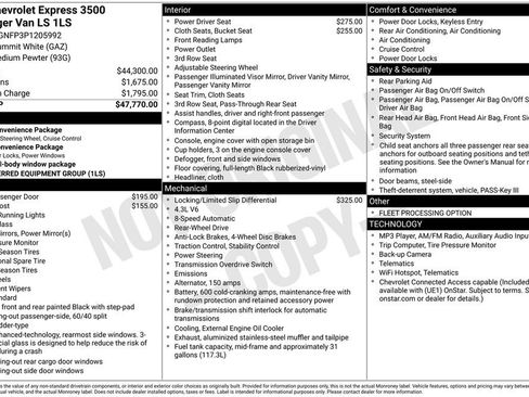 Used 2023 Chevrolet Express 3500 LS RWD image 16