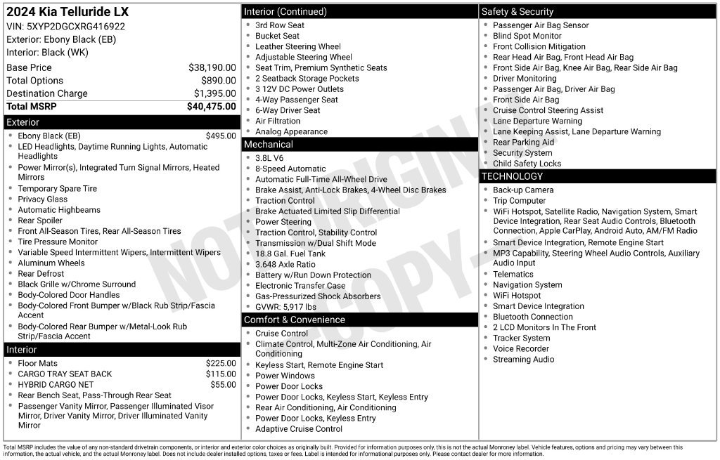 Certified 2024 Kia Telluride LX AWD/4WD image 34