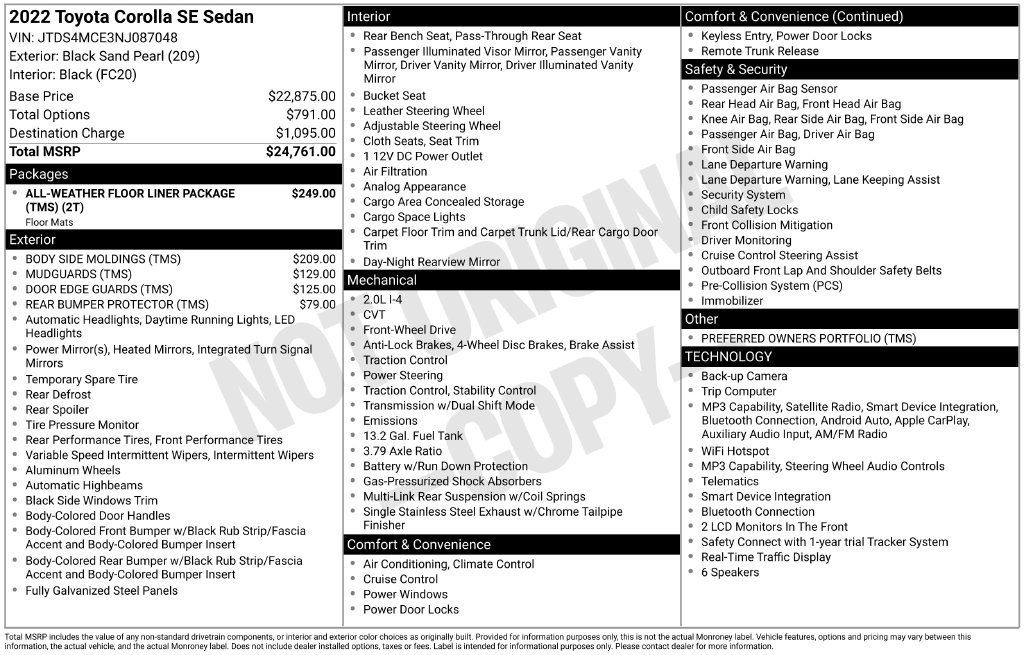 Used 2022 Toyota Corolla SE FWD image 19