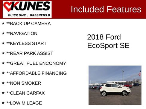 Used 2018 Ford EcoSport SE w/ SE Convenience Package image 2