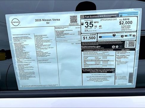 New 2025 Nissan Versa SV w/ Trunk Package image 39