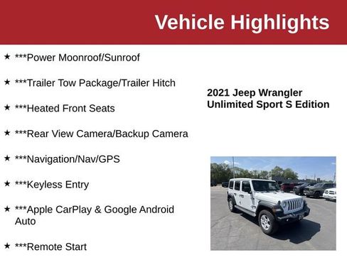 Used 2021 Jeep Wrangler Unlimited Sport w/ Sun And Sound Package AWD/4WD image 10