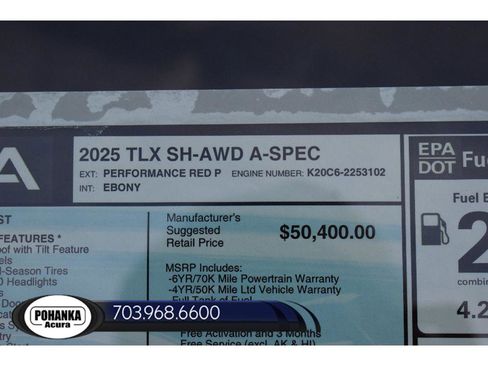 New 2025 Acura TLX SH-AWD w/ A-SPEC Pkg image 38