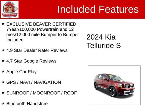 Used 2024 Kia Telluride S w/ S Sunroof Package image 4