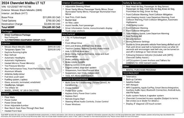 Certified 2024 Chevrolet Malibu LT FWD image 6