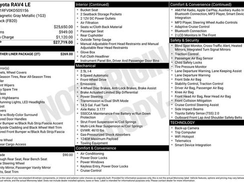 Used 2019 Toyota RAV4 LE w/ All Weather Liner Package image 6