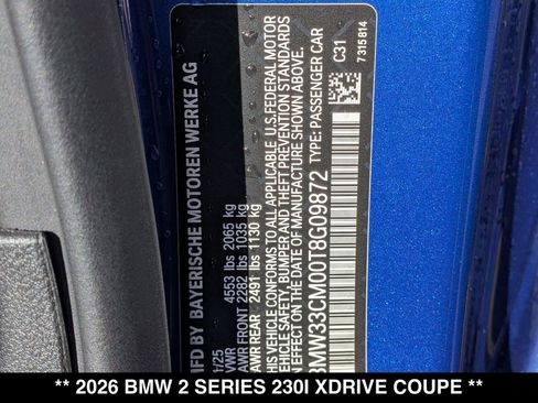 New 2026 BMW 230i xDrive Coupe w/ Premium Package AWD/4WD image 30