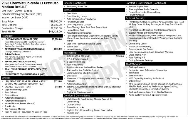 New 2026 Chevrolet Colorado LT w/ LT Convenience Package AWD/4WD image 25