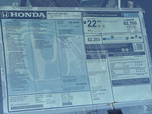 New 2026 Honda Pilot EX-L image 36