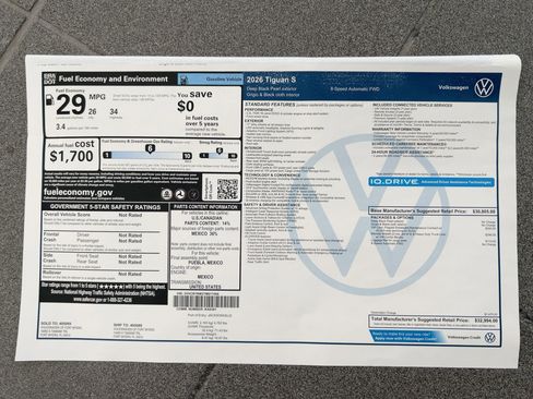 New 2026 Volkswagen Tiguan S image 32