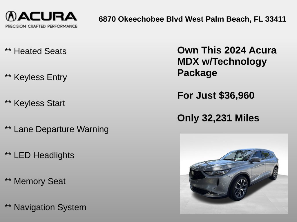 Used 2024 Acura MDX w/ Technology Package FWD image 12