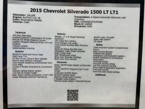 Used 2015 Chevrolet Silverado 1500 LT w/ All Star Edition RWD image 49