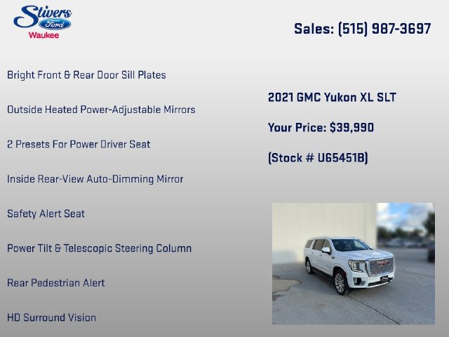 Used 2021 GMC Yukon XL SLT w/ SLT Premium Package AWD/4WD image 34