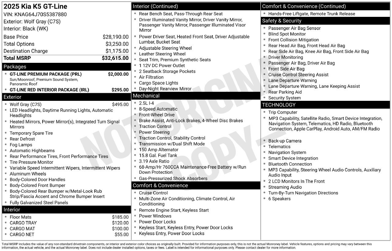 Used 2025 Kia K5 GT-Line w/ GT-Line Premium Package FWD image 5