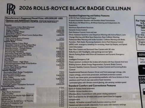 Certified 2026 Rolls-Royce Cullinan Black Badge AWD/4WD image 30