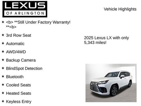 Certified 2025 Lexus LX 600 4WD w/ Interior Upgrade Package image 8