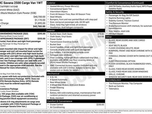 Used 2024 GMC Savana 2500 w/ Driver Convenience Package image 20