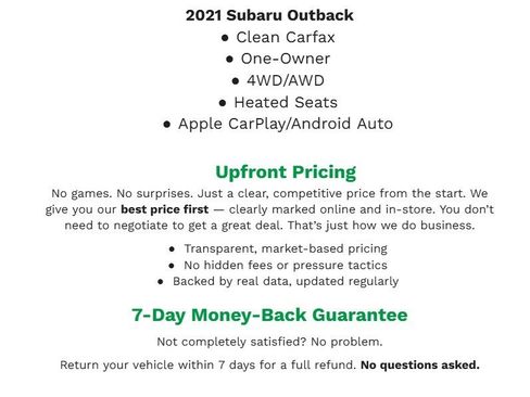 Used 2021 Subaru Outback Limited w/ Popular Package #2 image 2