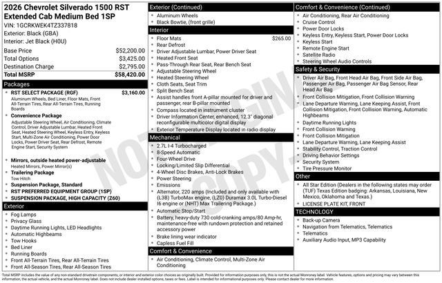 New 2026 Chevrolet Silverado 1500 RST w/ RST Select Package AWD/4WD image 45