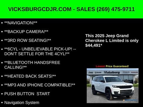 New 2025 Jeep Grand Cherokee L Limited w/ Black Appearance Package image 5