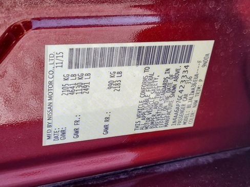 Used 2016 Nissan Maxima SR w/ Interior Lighting Package image 15