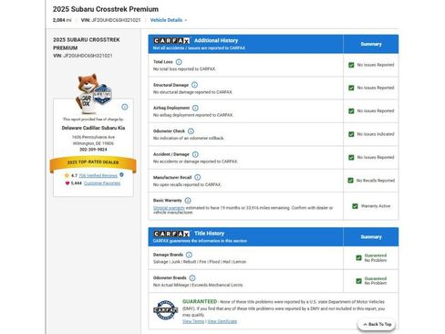 Used 2025 Subaru Crosstrek 2.5i Premium AWD/4WD image 8