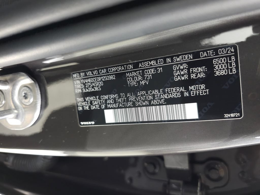Certified 2024 Volvo XC90 T8 Plus w/ Protection Package AWD/4WD image 34