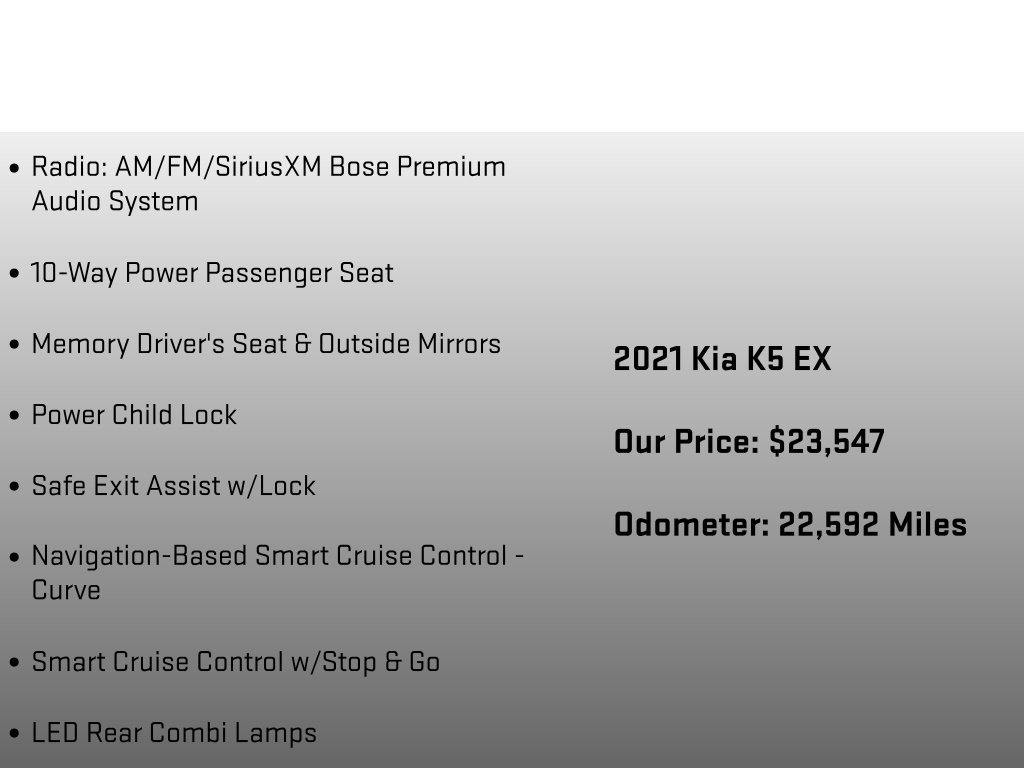 Used 2021 Kia K5 EX w/ EX Premium Package FWD image 24