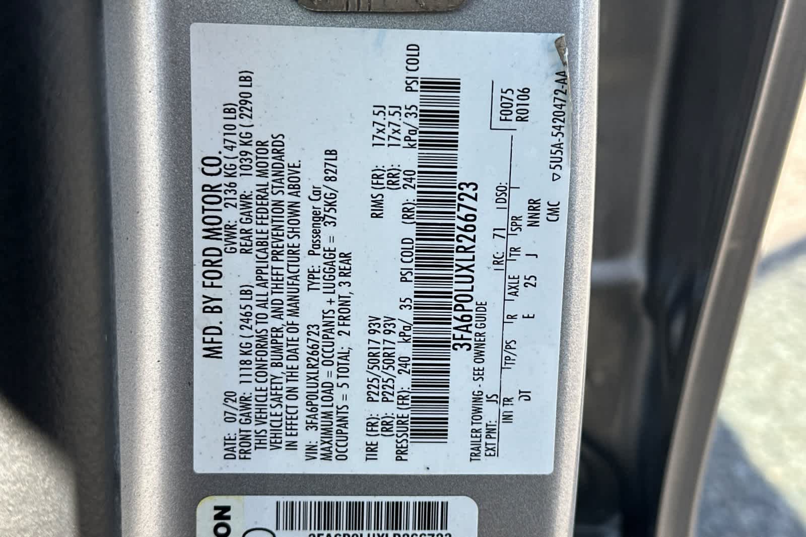 Certified 2020 Ford Fusion SE FWD image 28