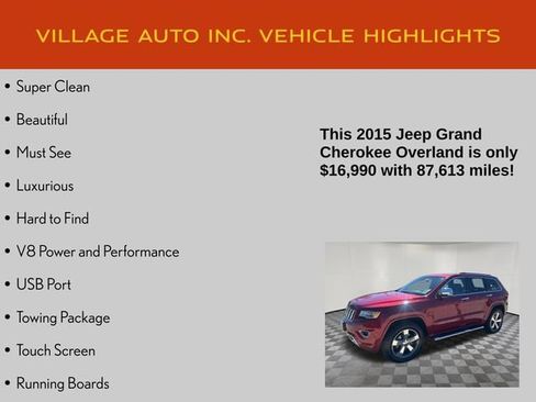 Used 2015 Jeep Grand Cherokee Overland w/ Advanced Technology Group AWD/4WD image 7
