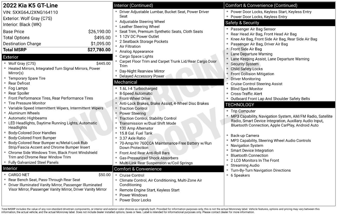 Used 2022 Kia K5 GT-Line FWD image 3