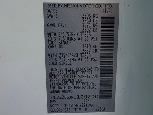 Used 2022 Nissan Murano Platinum w/ Cargo Package image 14