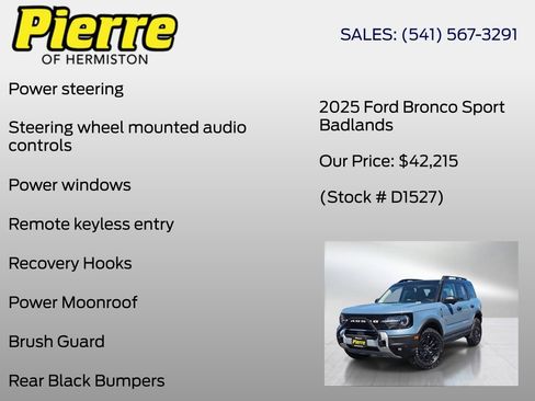 New 2025 Ford Bronco Sport Badlands w/ Sasquatch Badlands Package AWD/4WD image 18