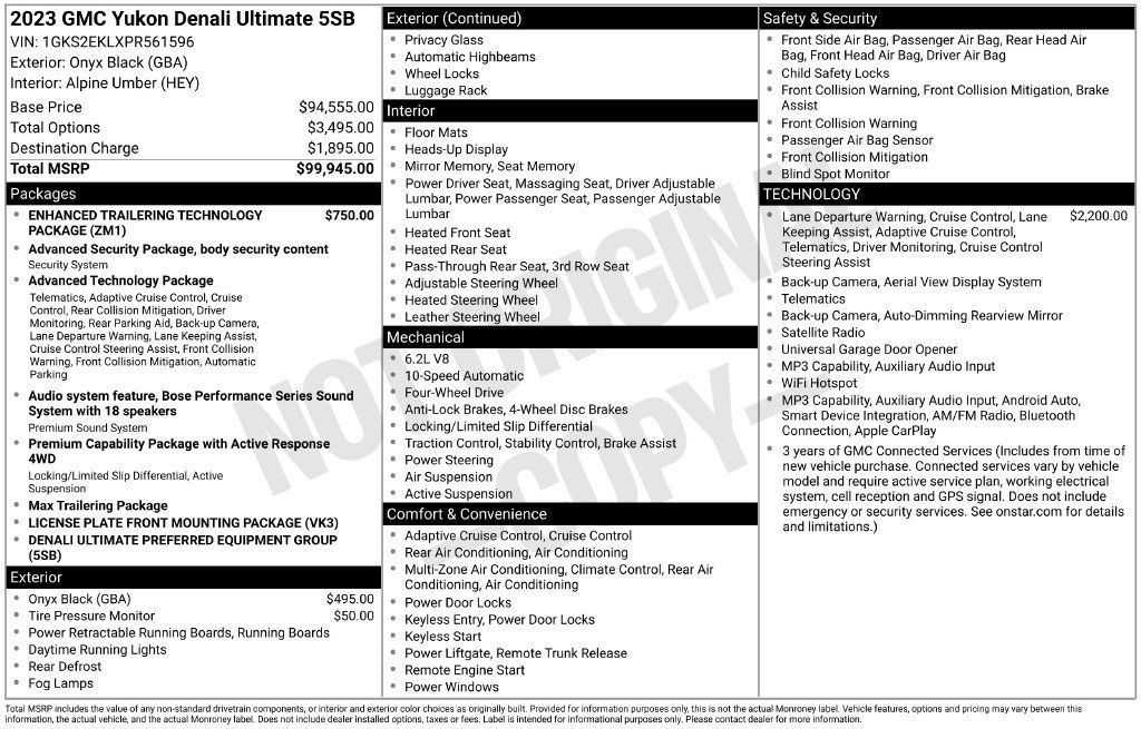 Used 2023 GMC Yukon Denali Ultimate AWD/4WD image 5